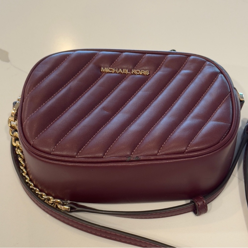 Michael Kors Wine Quilted Crossbody Bag